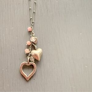 Satya 925 Sterling Silver Heart Charm Rose Quartz Beaded Necklace